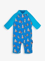 JoJo Maman Bébé Blue Toucan UPF 50 1-Piece Sun Protection Suit - Image 1 of 2