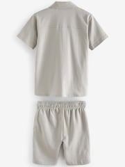 Grey Embroidered Jersey Shirt and Shorts Set (3-16yrs) - Image 2 of 3
