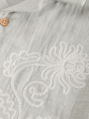 Grey Embroidered Jersey Shirt and Shorts Set (3-16yrs) - Image 3 of 3