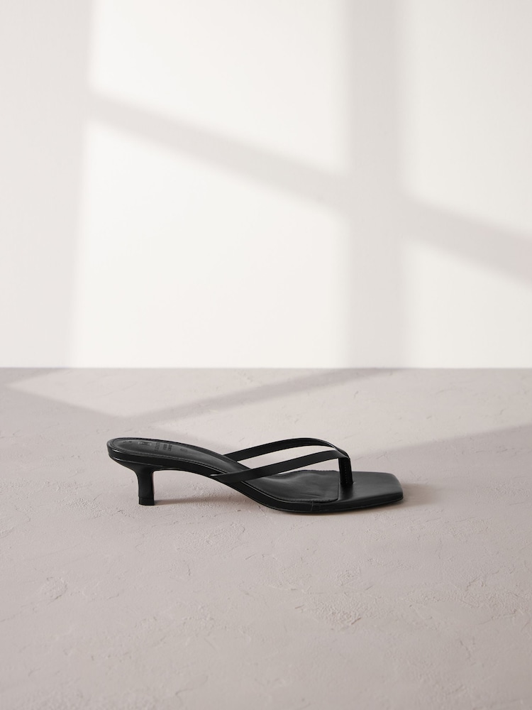 Noir - Mules à talons en cuir de première qualité - Image 4 of 8
