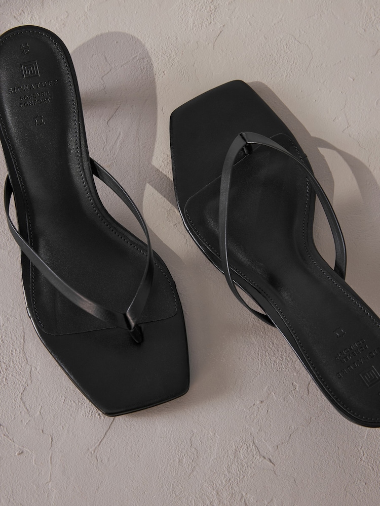 Noir - Mules à talons en cuir de première qualité - Image 5 of 8
