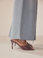 Burgundy Forever Comfort® Peep Toe Heeled Mules - Image 2 of 4