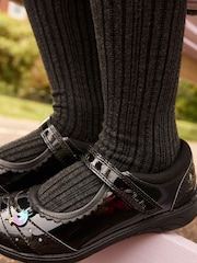 Clarks Black Patent Standard Fit (F) Relda Spark Mary Jane Patent Leather Kids Shoes - Image 1 of 5