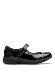 Clarks Black Patent Standard Fit (F) Relda Spark Mary Jane Patent Leather Kids Shoes - Image 2 of 5