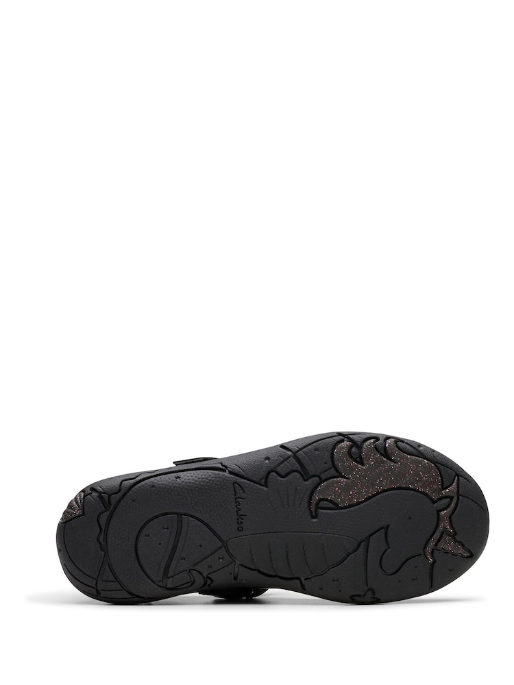 Clarks Black Patent Standard Fit (F) Relda Spark Mary Jane Patent Leather Kids Shoes - Image 5 of 5