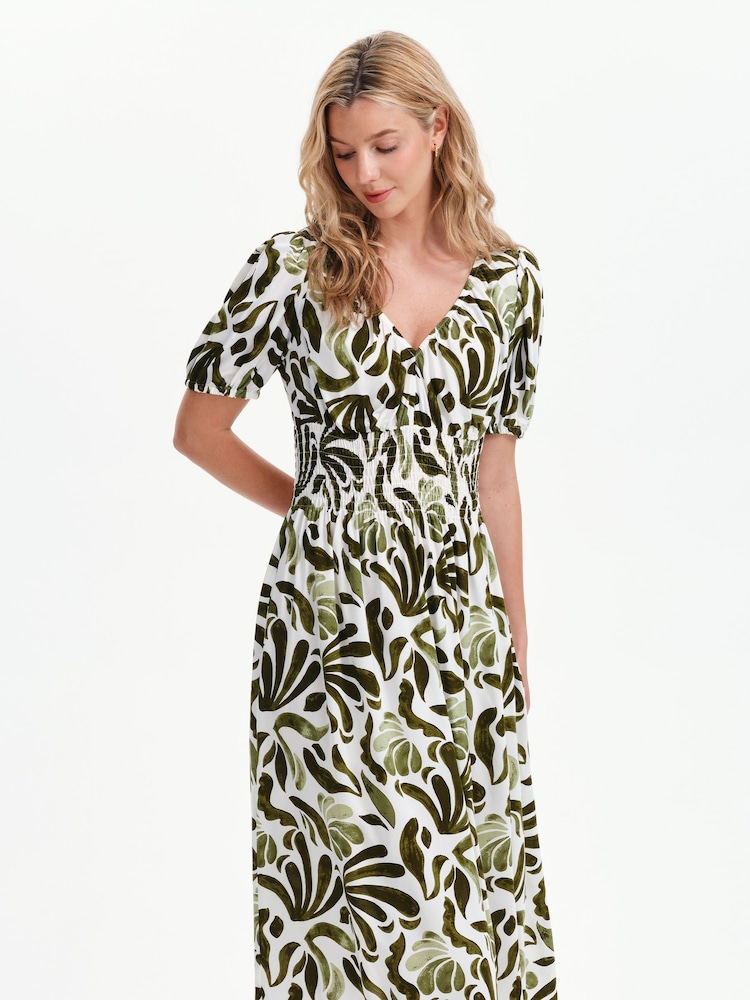 Finery Green Petite Dolly Abstract Print Midi Dress - Image 5 of 5 Finery Green Petite Dolly Abstract Print Midi Dress - Image 5 of 5