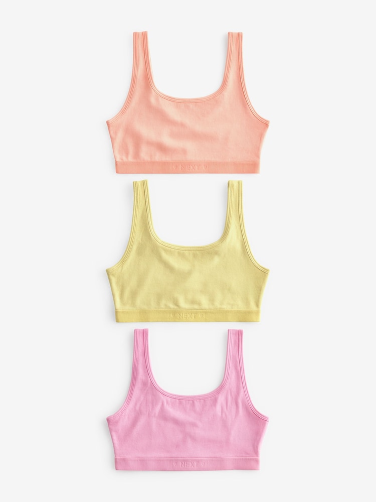 Multi Pastel Scoop Crop Tops 3 Pack (5-16yrs) - Image 1 of 5 Multi Pastel Scoop Crop Tops 3 Pack (5-16yrs) - Image 1 of 5