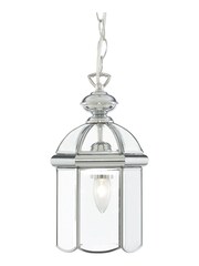 Searchlight Chrome Larch Glass Domed Pendant Ceiling Light - Image 2 of 3