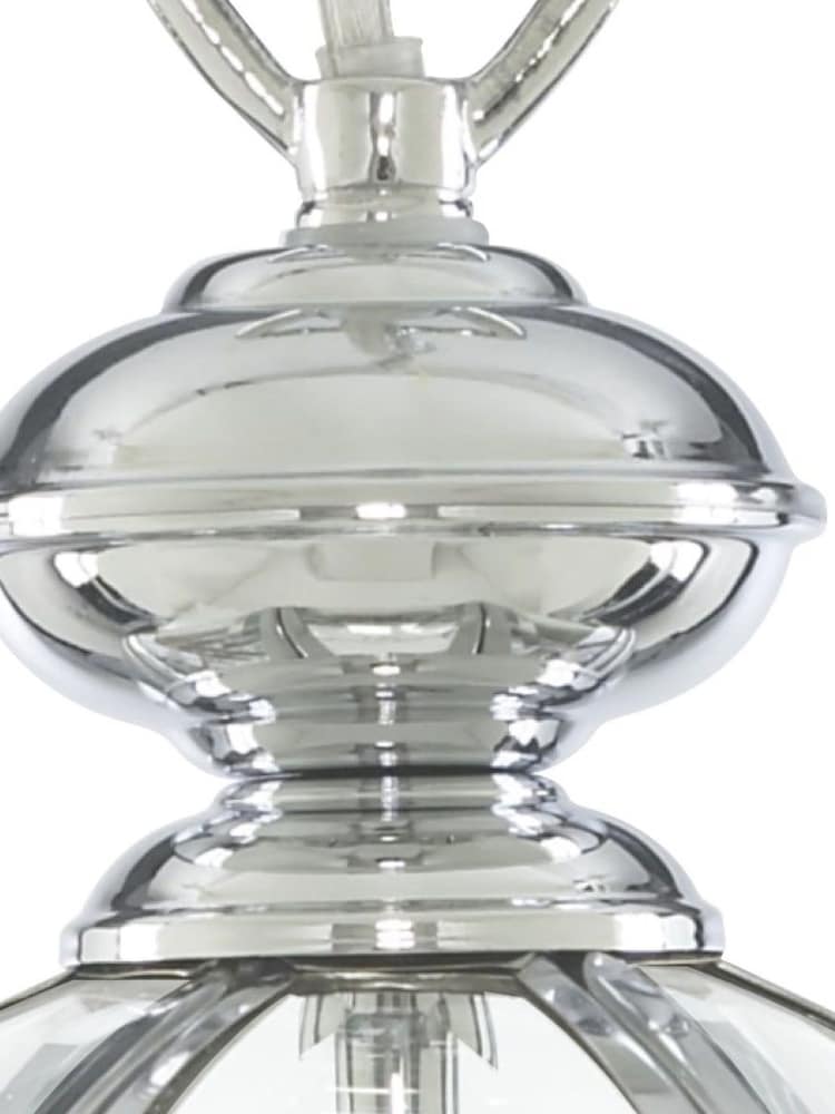 Searchlight Chrome Larch Glass Domed Pendant Ceiling Light - Image 3 of 3