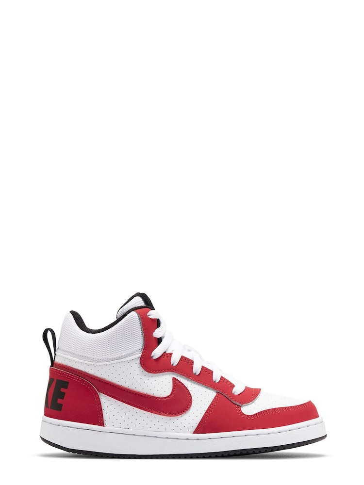 Nike White/Red Court Borough Mid Shoes - Image 1 of 8
