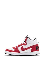 Nike White/Red Court Borough Mid Shoes - Image 2 of 8