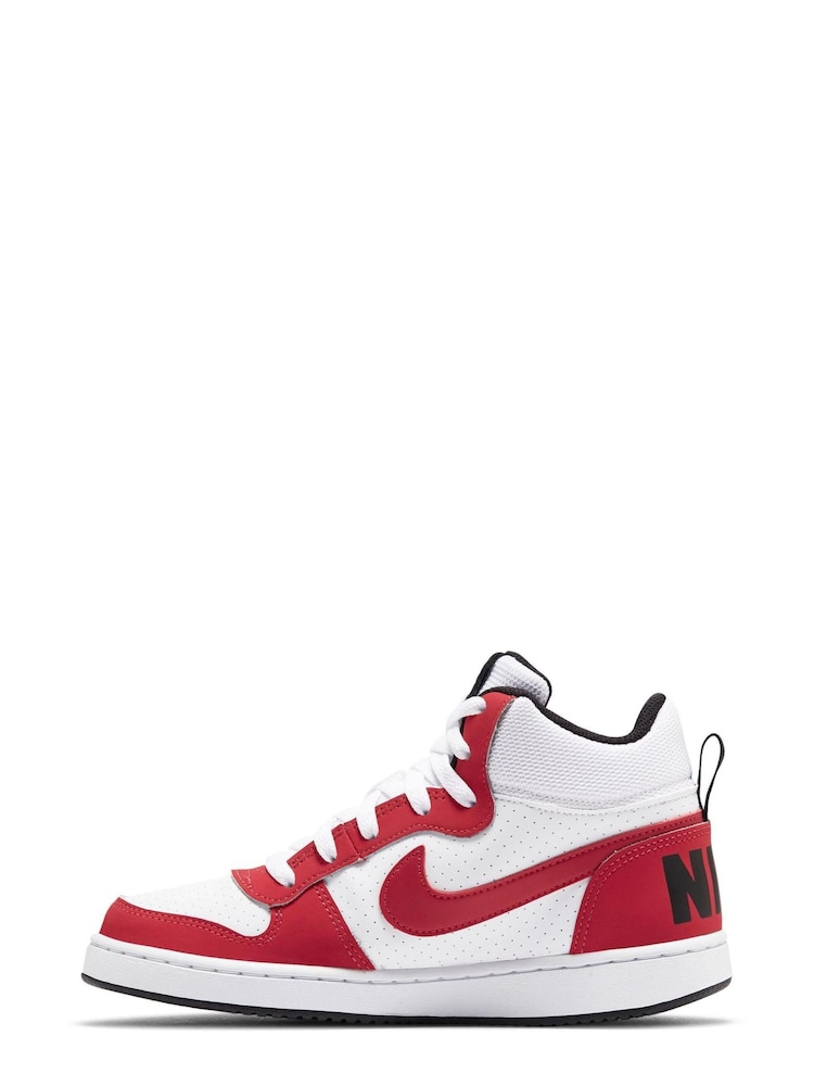 Nike White/Red Court Borough Mid Shoes - Image 2 of 8 Nike White/Red Court Borough Mid Shoes - Image 2 of 8