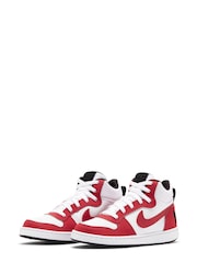 Nike White/Red Court Borough Mid Shoes - Image 3 of 8