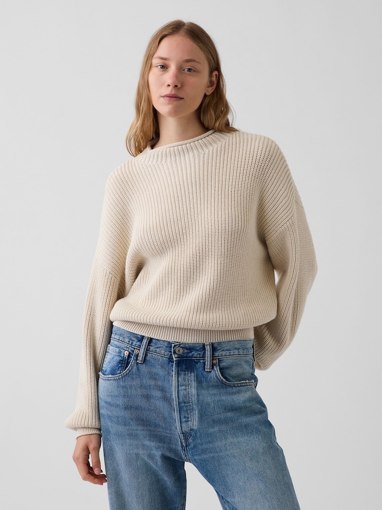 Crème - Gap pull oversize à col roulé - Image 1 de 6