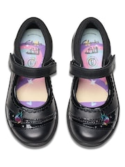 Clarks Black Leather Standard Fit (F) Relda Spark Mary Jane Leather Kids Shoes - Image 6 of 9