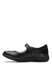 Clarks Black Leather Standard Fit (F) Relda Spark Mary Jane Leather Kids Shoes - Image 7 of 9