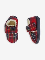 JoJo Maman Bébé Red Girls' Tartan Easy On Slippers - Image 3 of 4