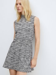 Mango Grey Marbled Tweed Dress - Image 1 of 6