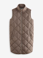 Mink Brown Longline Quilted Gilet - Image 6 of 8