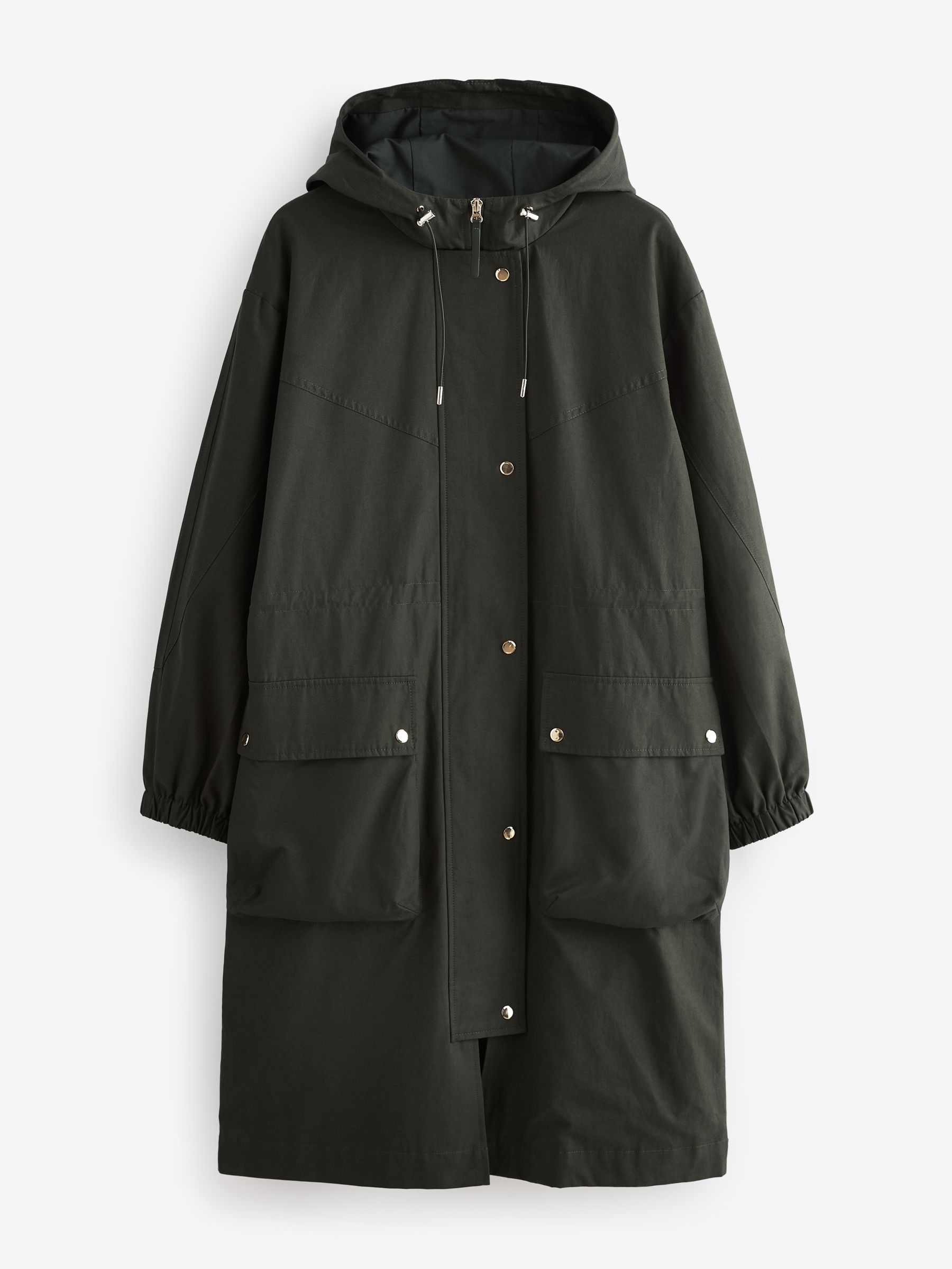 Buy Khaki Green Lightweight Shower Resistant Hooded Longline Parka from Next Luxembourg