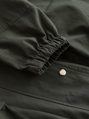 Khaki Green Lightweight Shower Resistant Hooded Longline Parka - Image 8 of 8