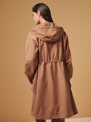Pink Lightweight Shower Resistant Hooded Longline Parka - Image 3 of 7