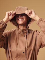 Pink Lightweight Shower Resistant Hooded Longline Parka - Image 4 of 7