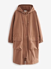 Pink Lightweight Shower Resistant Hooded Longline Parka - Image 5 of 7