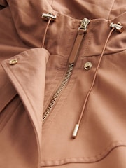 Pink Lightweight Shower Resistant Hooded Longline Parka - Image 6 of 7