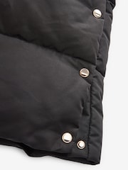 Black Shower Resistant Padded Puffer Hooded Mid Length Coat - Image 10 of 10