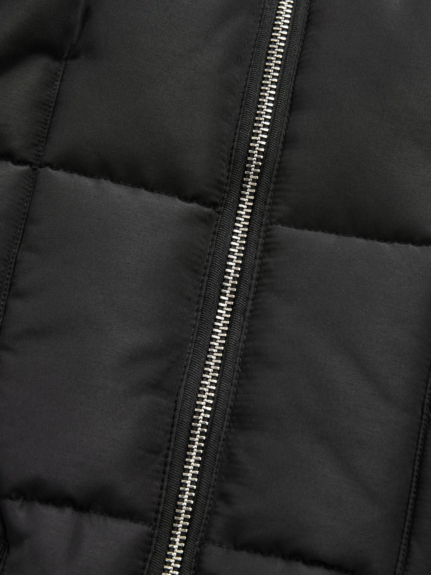 Warm Women's Black Padded Parka Coat with Hood main image 1