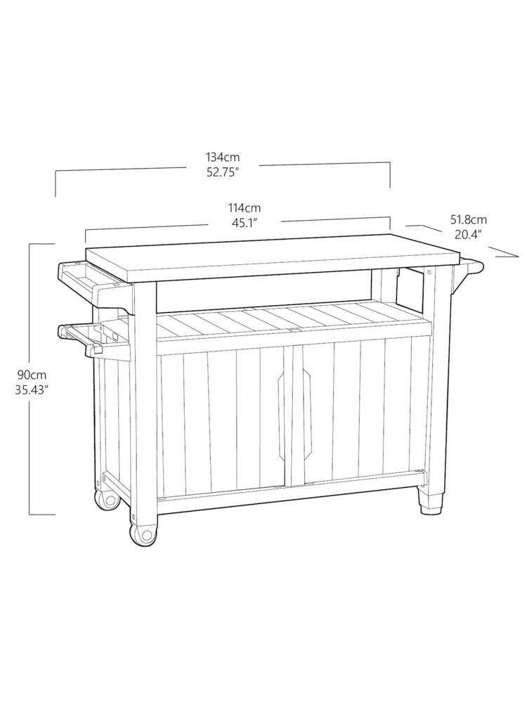 Keter Grey Garden Unity XL BBQ Table - Image 7 of 7