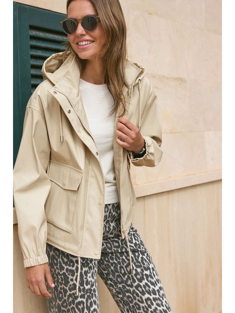 Neutral Rubber Shower Resistant Rain Jacket - Image 1 of 8