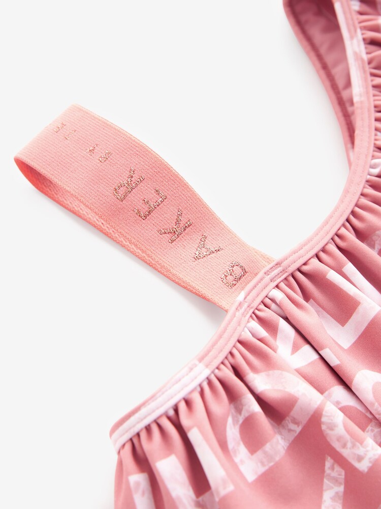 Koralowo-różowy - Bikini z falbanką i logo Baker by Ted Baker - Image 3 of 4