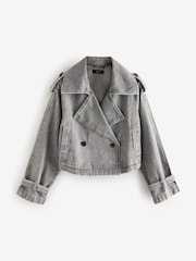 Verwaschenes Schwarz - Kurzer Trenchcoat - Bild 2 von 2