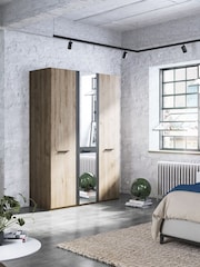 Wiemann Oak Jenson Matt and Mirror Semi Fitted Triple Wardrobe - Image 1 of 2