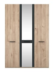 Wiemann Oak Jenson Matt and Mirror Semi Fitted Triple Wardrobe - Image 2 of 2