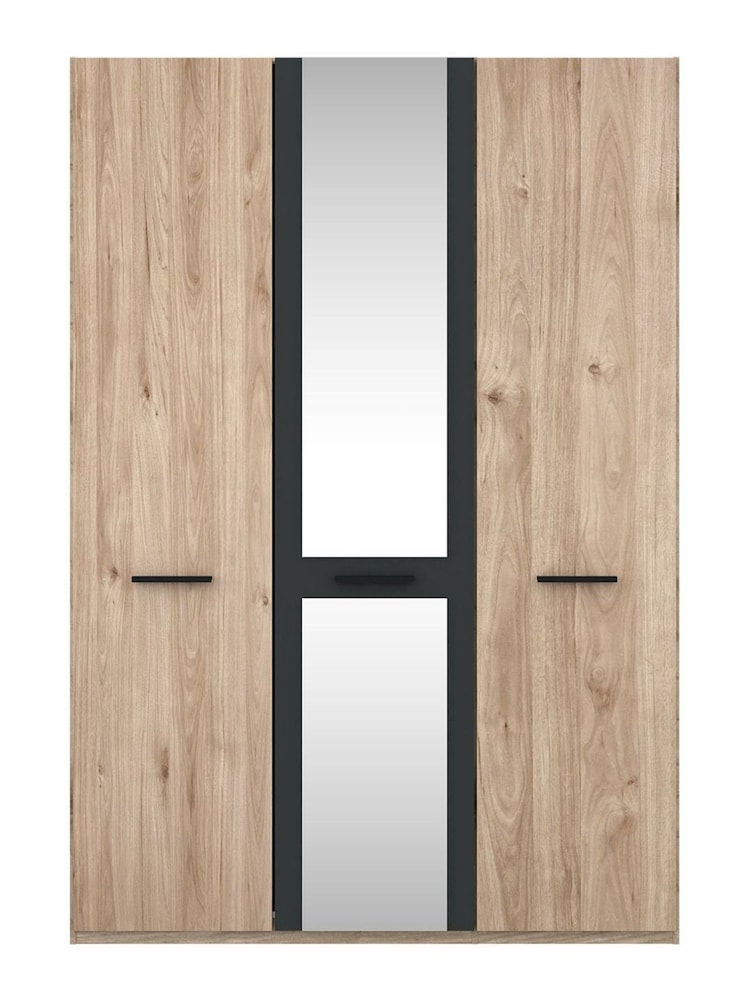 Wiemann Oak Jenson Matt and Mirror Semi Fitted Triple Wardrobe - Image 2 of 2