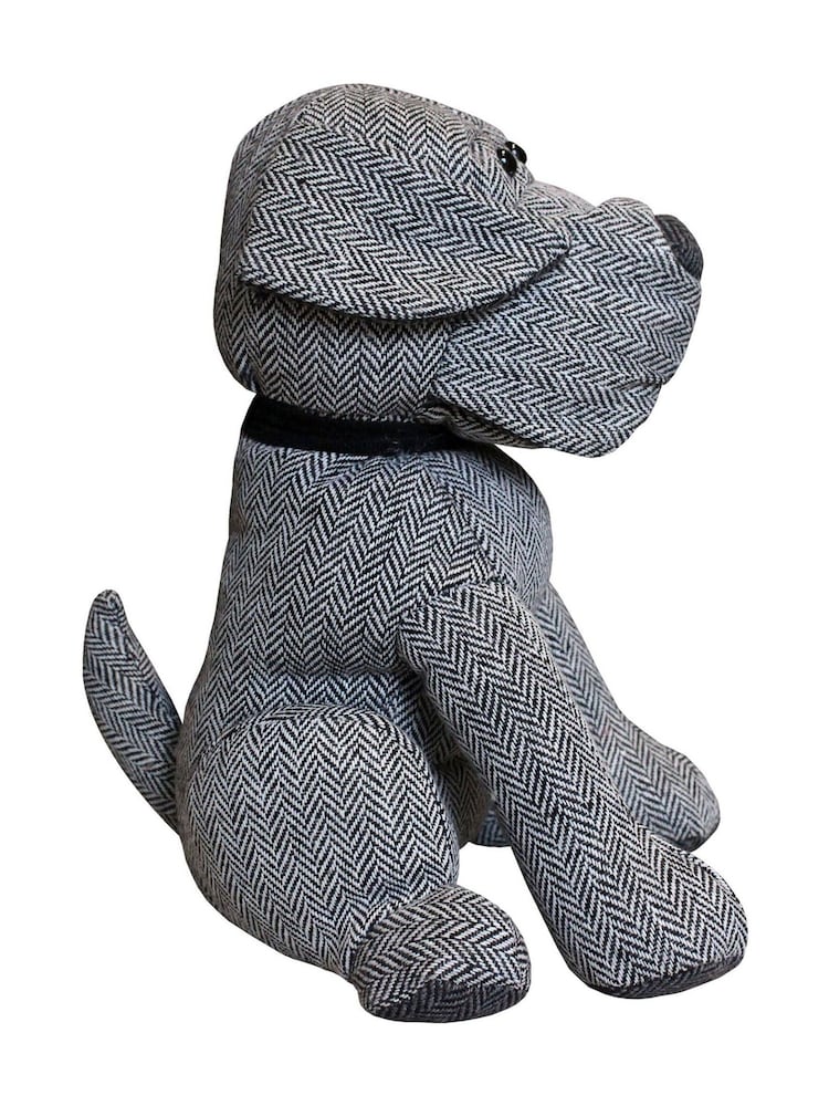 Riva Home Grey Herringbone Dog Doorstop - Image 2 of 4