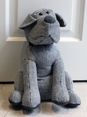 Riva Home Grey Herringbone Dog Doorstop - Image 4 of 4
