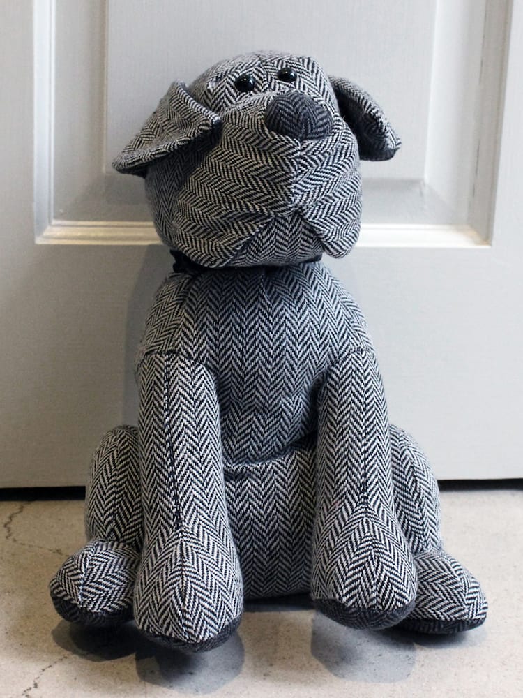 Riva Home Grey Herringbone Dog Doorstop - Image 4 of 4