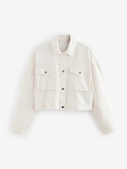 White 100% Cotton Western Rhinestone Jacket - Image 6 of 7