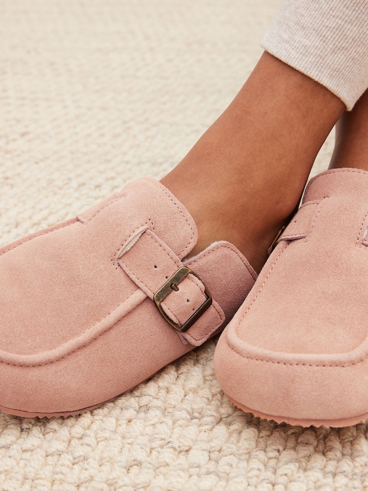 Rose - Mules avec assise plantaire en daim - Image 2 of 7