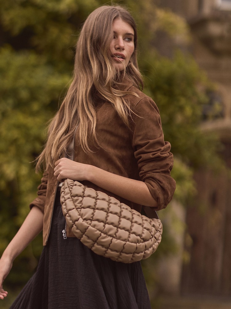 Brown Suede Cropped Jacket - Image 2 of 10