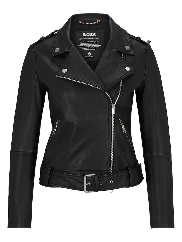 BOSS Black Sameli Leather Jacket - Image 7 of 7