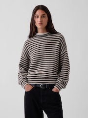 Noir & Rayure brune - Gap pull oversize à col roulé - Image 1 de 4