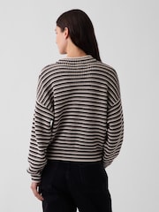 Noir & Rayure brune - Gap pull oversize à col roulé - Image 2 de 4