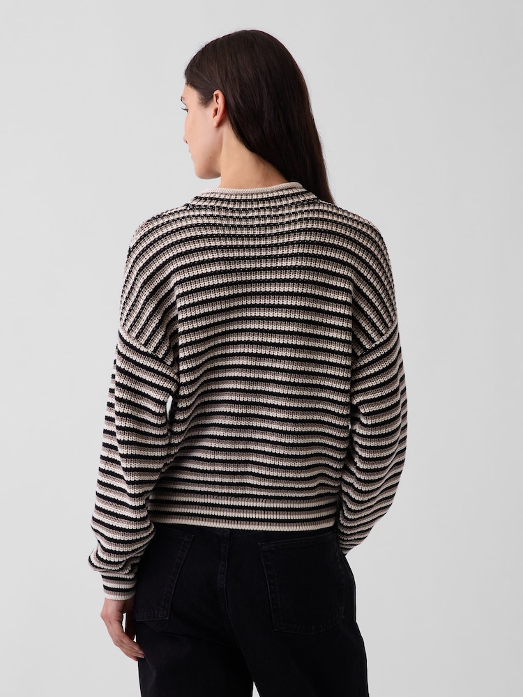 Noir & Rayure brune - Gap pull oversize à col roulé - Image 2 de 4