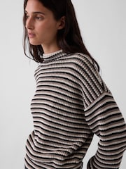Noir & Rayure brune - Gap pull oversize à col roulé - Image 4 de 4