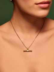 Accessorize nerūsējošā tērauda T veida kuba ķēdītes kaklarota - Attēls 1 no 2